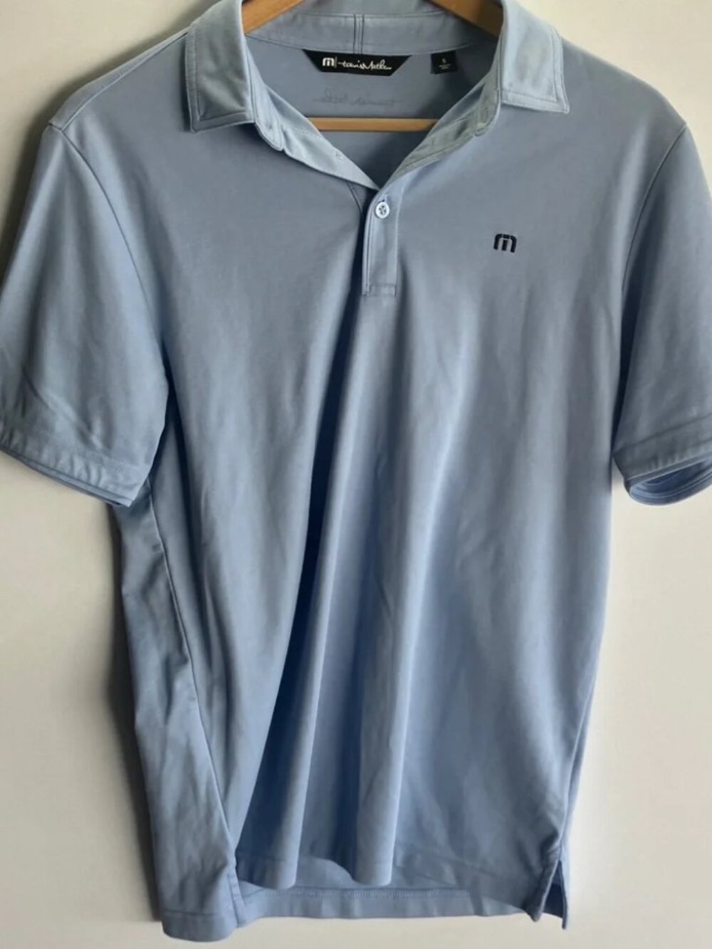TRAVIS MATHEW Men's Light Blue Polo Shirt